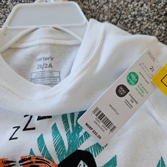 Boys 5pc Bundle:  2 pajama sets, long sleeve tee and fuzzy sweatshirt all NWT 2T - Picture 6 of 9